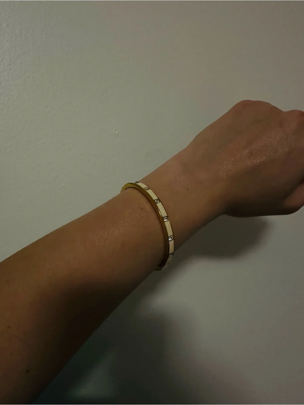 kate spade Gold and Ivory Crystal-Accent Bangle Bracelet - Picture 4 of 4